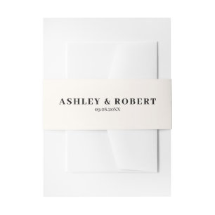 Simple Minimalist Modern Wedding Invitation Belly Band