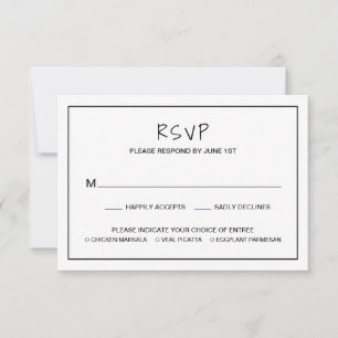 Simple Minimalist Modern Wedding RSVP Card