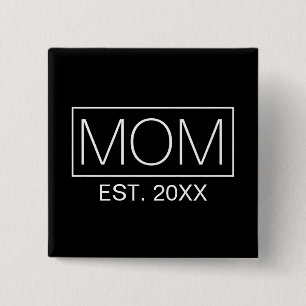 Simple Minimalist Mom Typography Pin Button