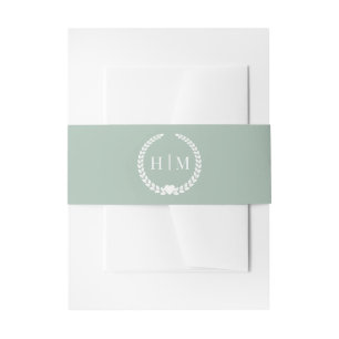 Simple Minimalist Monogram Invitation Belly Band