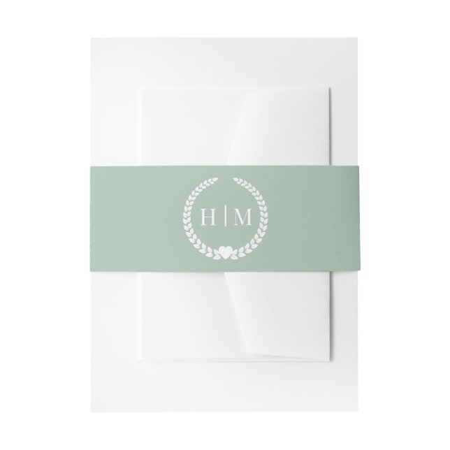 Simple Minimalist Monogram  Invitation Belly Band (Front Example)