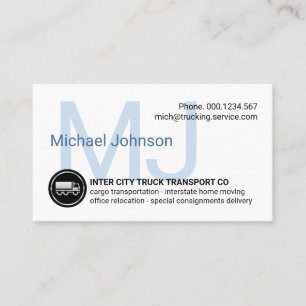 Simple Minimalist Monogram Name Business Card