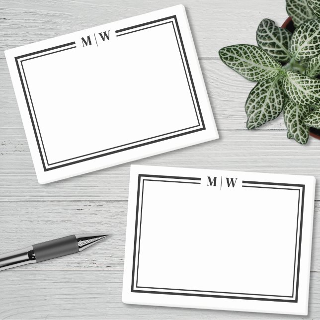 Simple Minimalist Monogram Post-it Notes (Simple Minimalist Monogram Post-it Notes)