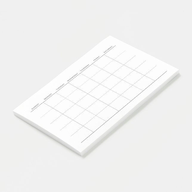 Simple Minimalist Monthly Planner Post-it Notes (Angled)