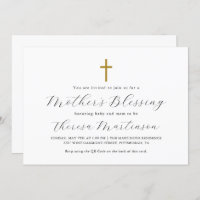 Simple Minimalist Mother's Blessing QR Code Rsvp