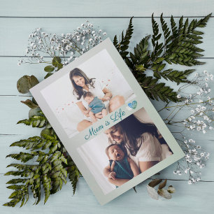 Simple Minimalist Mother's Day 2photo Holiday Card