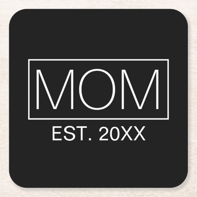 Simple Minimalist Mum Typography | Coaster (Front)