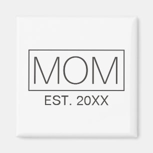 Simple Minimalist Mum Typography   Magnet