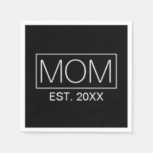 Simple Minimalist Mum Typography Paper Napkin