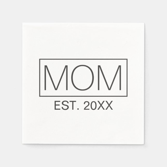 Simple Minimalist Mum Typography | Paper Napkin (Front)