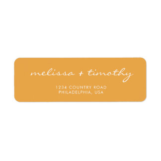 Simple Minimalist Mustard Yellow Wedding Address