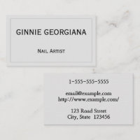 Simple & Minimalist Nail Artist Business Card