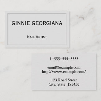 Simple & Minimalist Nail Artist Business Card