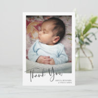 Simple Minimalist Newborn Baby Photo Message