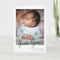 Simple Minimalist Newborn Script Photo Folded
