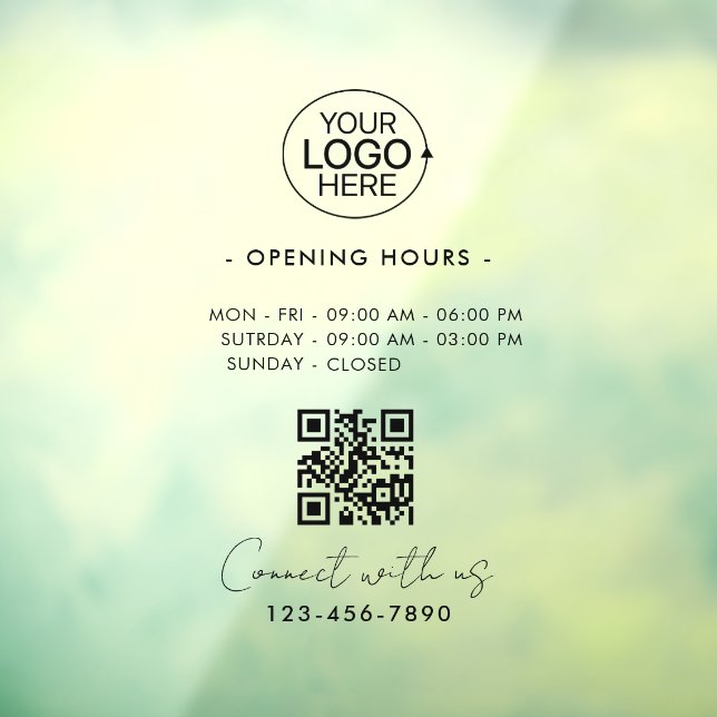Simple Minimalist Opening Times Logo Store Hours (Sheet 3)