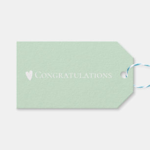 Simple Minimalist Pastel Green Congratulations Gift Tags