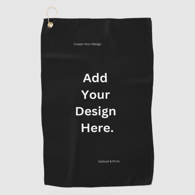 Simple Minimalist Personalised  Golf Towel (Front)