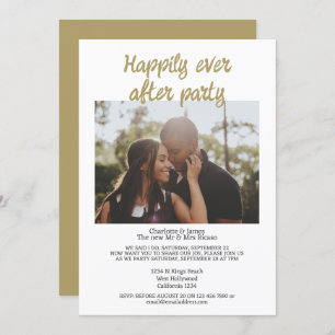 Simple minimalist photo after wedding party invitation
