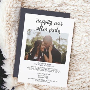 Simple minimalist photo after wedding party invitation