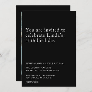 Simple Minimalist Photo any year Birthday Invitation