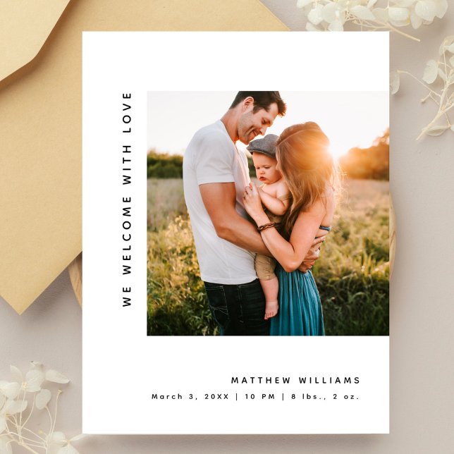 Simple Minimalist Photo Baby Shower Thank You Postcard (Creator Uploaded)