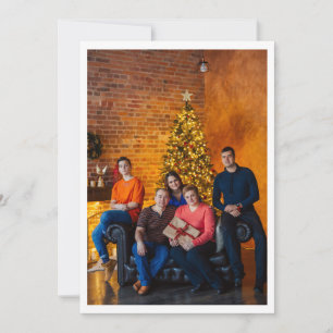 Simple Minimalist Photo Calligraphy  Holiday Card