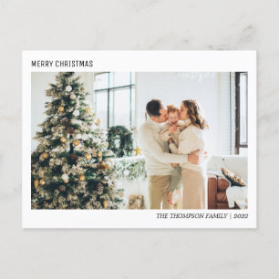Simple Minimalist Photo Christmas  Holiday Postcard