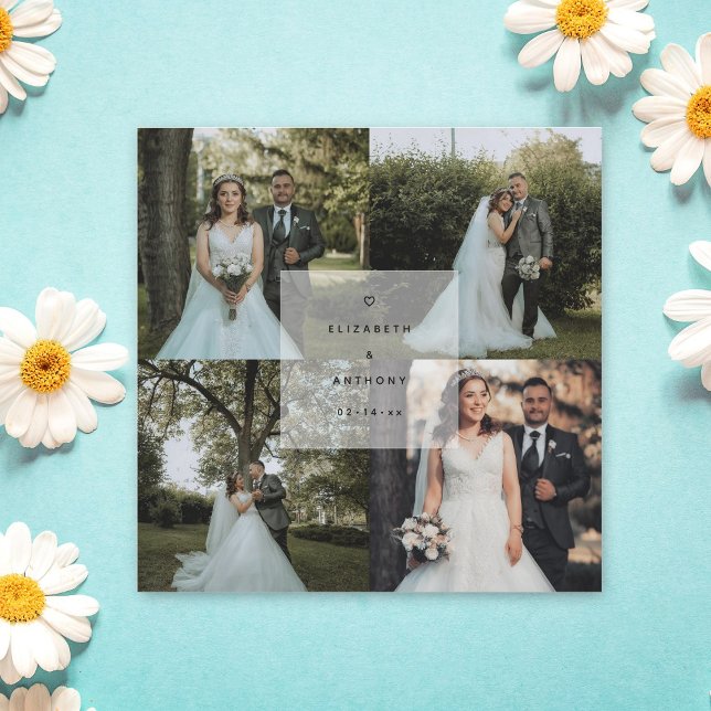 Simple Minimalist Photo Collage Wedding Thank You (Creator Uploaded)