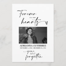 Simple Minimalist Photo Funeral Memorial Program