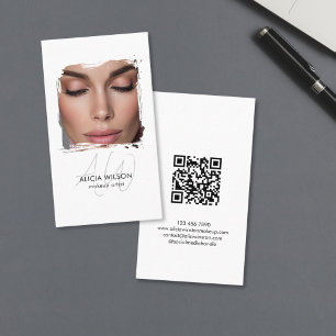 Simple Minimalist Photo Makeup Artist Beauty Hair Business Card