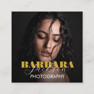 simple minimalist photo photographer square business card