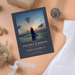 Simple Minimalist Photo Wedding Invitation