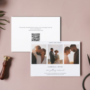 Simple Minimalist Photo Wedding Save The Date  Invitation