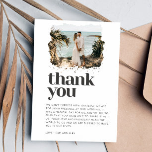 Simple Minimalist Photo Wedding Thank You