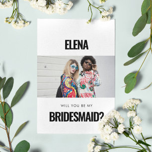 Simple minimalist photo Will you be my bridesmaid