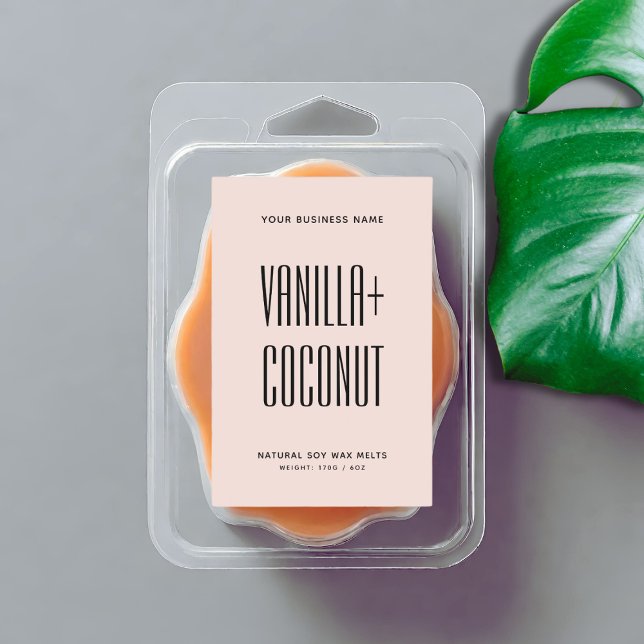 Simple minimalist pink blush soy wax melts label (Creator Uploaded)