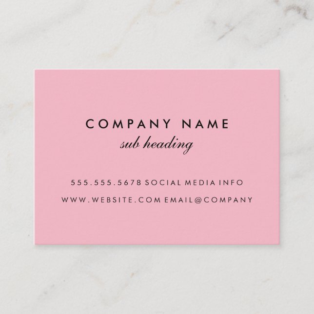 Simple Minimalist Pink Discount Card (Front)