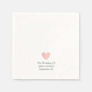 Simple Minimalist Pink Heart Love Wedding  Napkin