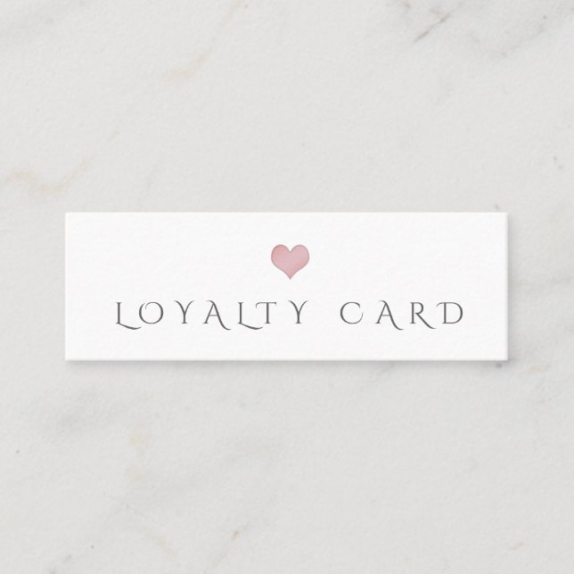 Simple minimalist pink heart Loyalty card (Front)