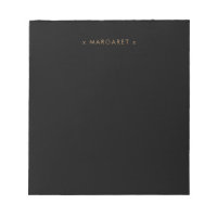 Simple Minimalist Plain Black Gold Personalised