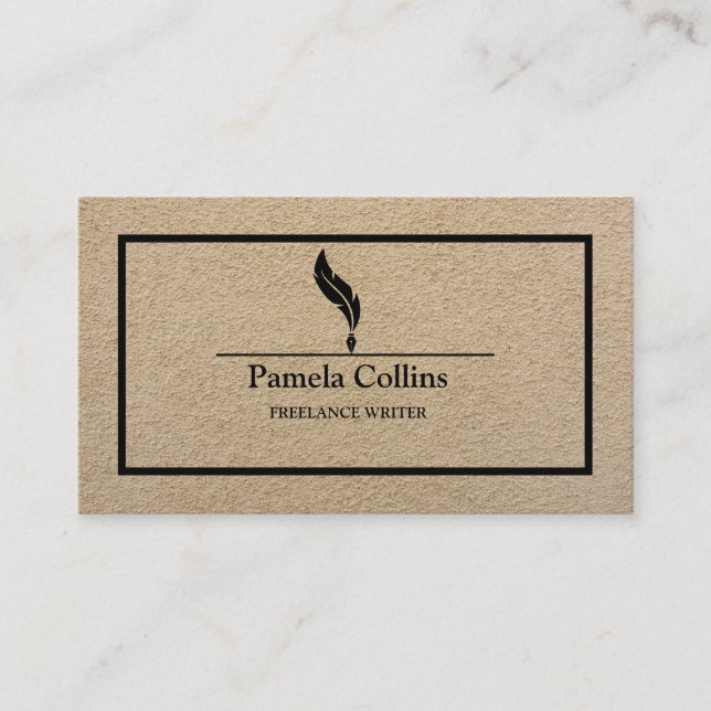 Simple Minimalist Professional Notary Kraft Business Card (Front)