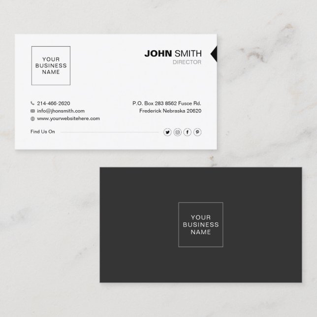 Simple, Minimalist, Professional, White, Unique DC Business Card (Front/Back)