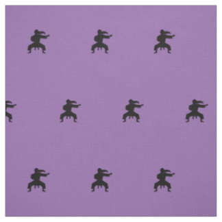 Simple Minimalist Purple and Black Karateka Print Fabric