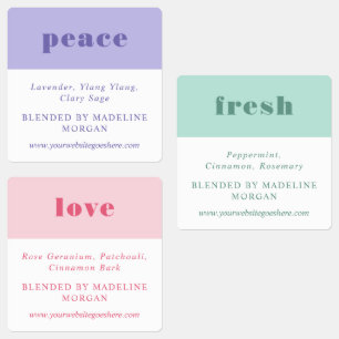Simple Minimalist Purple Green Pink Essential Oils