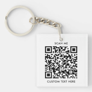 Simple Minimalist QR Code Business Logo Key Ring