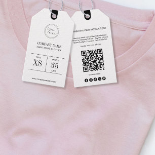 Simple Minimalist QR Code Clothing Price Tag Label