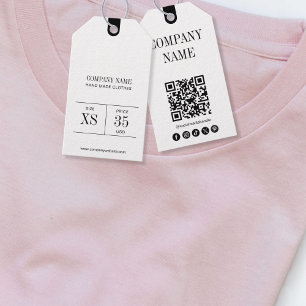Simple Minimalist QR Code Clothing Price Tag Label