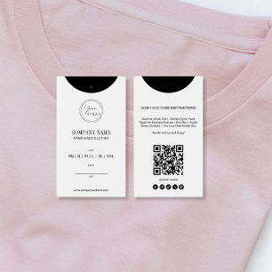 Simple Minimalist QR Code Clothing Price Tag Label