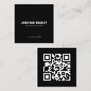Simple Minimalist QR Code Professional  Square Business Card